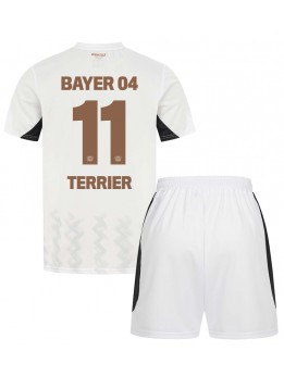 Bayer Leverkusen Martin Terrier #11 Replika Borta Kläder Barn 2024-25 Kortärmad (+ byxor)